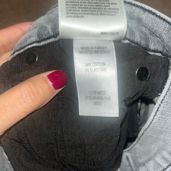 AGOLDE Nico High Rise Slim Jeans Risk Grey Stone Wash 26 - Picture 10 of 10